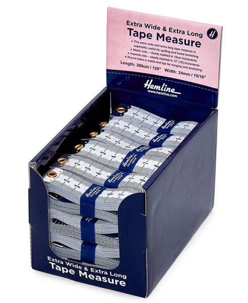 Сантиметровая лента, градация в сантиметрах и дюймах, 24 шт. в картонном прикассовом стенде. Арт +256.EW.HEM.DB