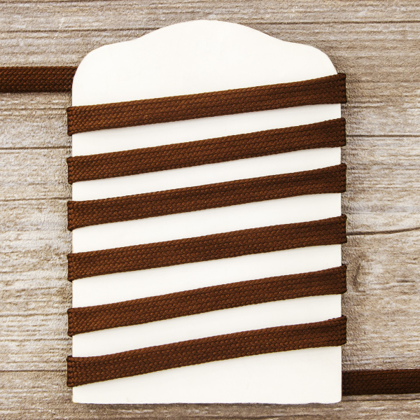 Шнур PEGA плоский, полиэстровый, цвет коричневый, 10 мм. Арт 842580140L7904