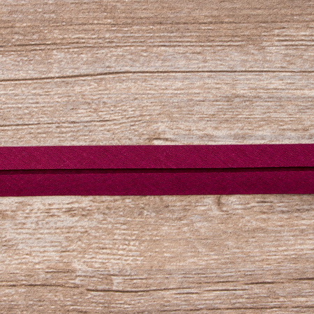 Косая бейка хлопок/полиэстер 20 мм, 25 м, цвет 30, бордо. Арт 6120-20мм-30            
