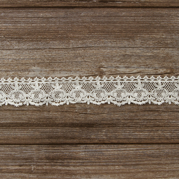 Мерсеризованное хлопковое кружево, 40 мм, цвет белый. Арт K055/01