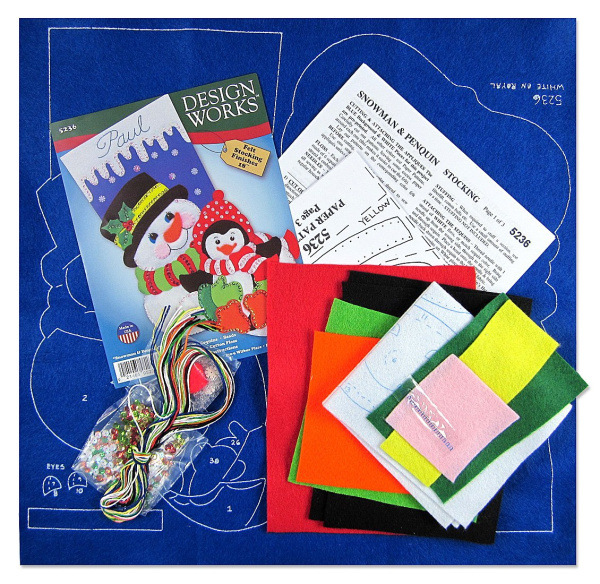 Набор для вышивания сапожка для подарков "Снеговик". Арт 5236