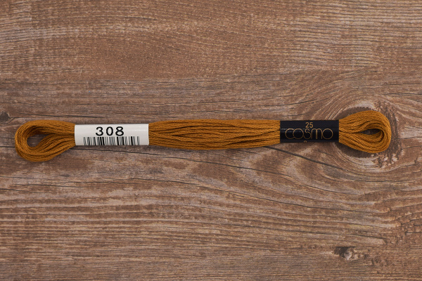 Мулине COSMO однотонный цвет  308       . Арт 25-6/308       