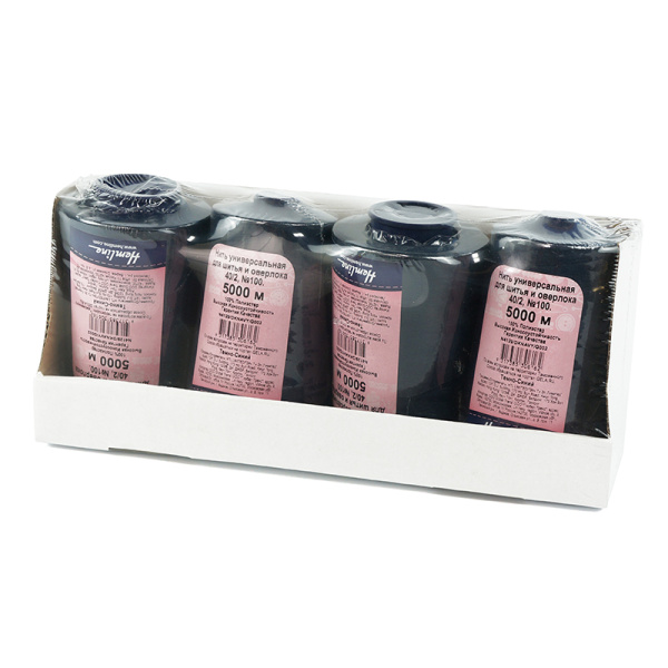 Нить универсальная  Hemline для шитья и оверлока, 5000 м. Арт N4129/DKNAVY/G002