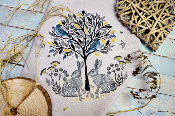 Набор для вышивания "Пара зайцев". Арт 03.017.07