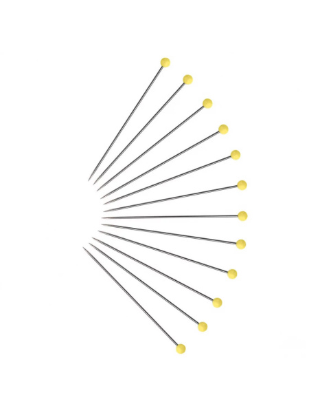 Булавки для закалывания с круглыми головками, желтые  20 г 43 мм. Арт 136-0029153-060000