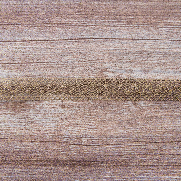 Мерсеризованное хлопковое кружево, 20 мм, цвет темно-бежевый. Арт 2020/5T