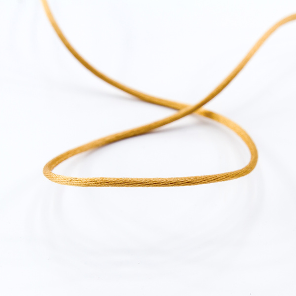 Шнур атласный мини-рулон, 2 мм, 4,5 м, цвет 54, золотистый. Арт P00462-2мм-54           