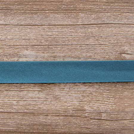 Косая бейка атласная 20 мм, 25 м, цвет 55, малахит. Арт 6260-20мм-55            