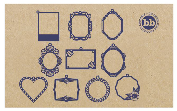 Набор декоративных элементов "Разные рамки" (дерево) Bare Basics. Арт PMA174619