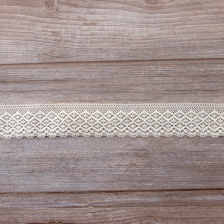 Мерсеризованное хлопковое кружево, 60 мм, шампань. Арт 2125/72