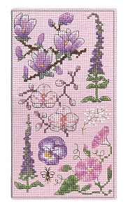 Набор для вышивания футляра для очков "Spectacle Case Pink Flowers" (Розовые цветы), 8,5 х 16 см