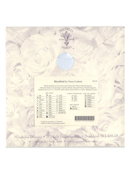 Схема для вышивания MIRABILIA "Blackbird". Арт MD188