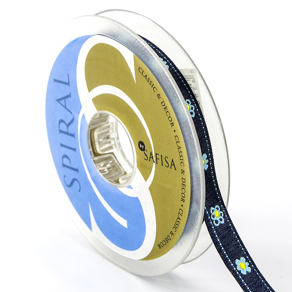 Лента жаккард SAFISA, 10 мм, 15 м, цвет 03. Арт 9085-10мм-03            