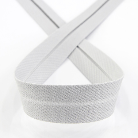 Косая бейка хлопок/полиэстер, 20 мм, 20 м, цвет 27, Серый светлый. Арт 6470-20мм-27