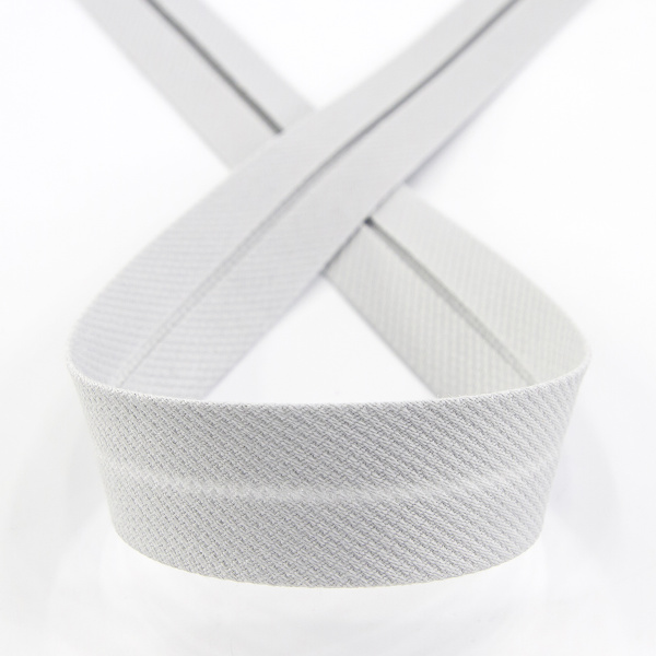 Косая бейка хлопок/полиэстер, 20 мм, 20 м, цвет 27, Серый светлый. Арт 6470-20мм-27