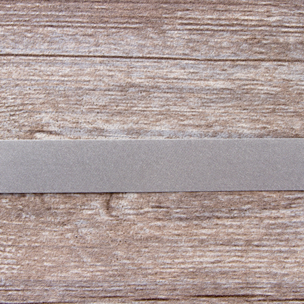 Косая бейка атласная 20 мм, 25 м, цвет 103, темно-серый. Арт 6260-20мм-103