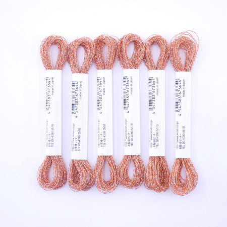 Мулине COSMO Sparkle металлизированное, цвет коралловый. Арт 76/6