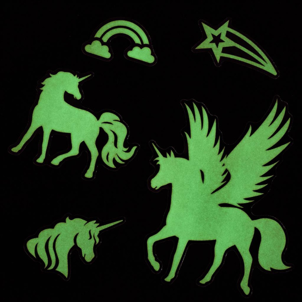 Наклейки флуоресцентные "Единорожки" Glow In The Dark. Арт CPT680926