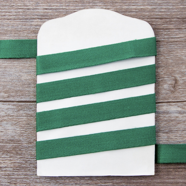 Тесьма киперная хлопковая на блистере SAFISA, 14 мм, 2,5 м , цвет 25, зеленый. Арт P00260C-14мм-25         