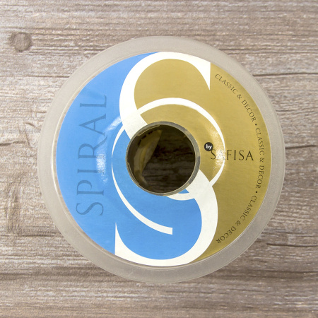 Лента органза с рисунком с проволокой по краю SAFISA, цвет серый, 50 мм, 15 м. Арт 25167-50мм-02            