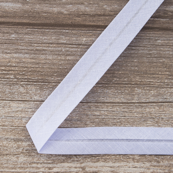 Косая бейка хлопок/полиэстер 20 мм, 25 м, цвет 115, лиловый. Арт 6120-20мм-115           