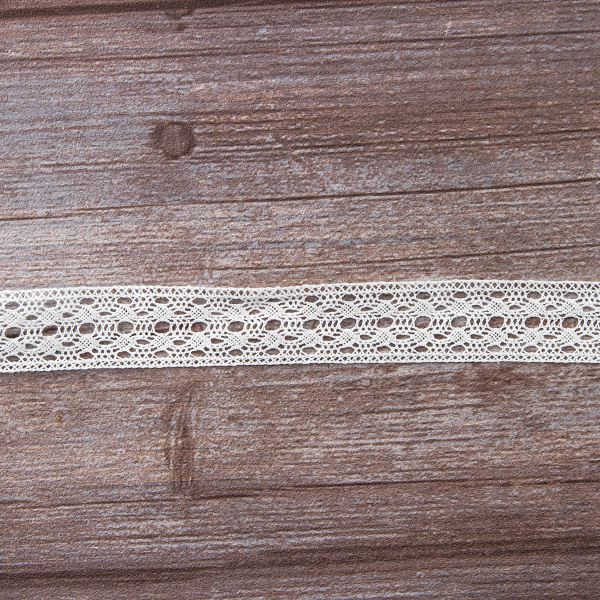 Мерсеризованное хлопковое кружево, 26 мм, белый. Арт 2131/01