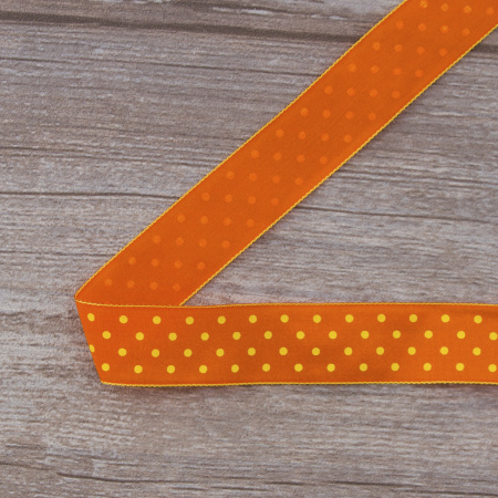 Лента с рисунком SAFISA, 25 мм, 15 м, цвет 61, оранжевый. Арт 25314-25мм-61