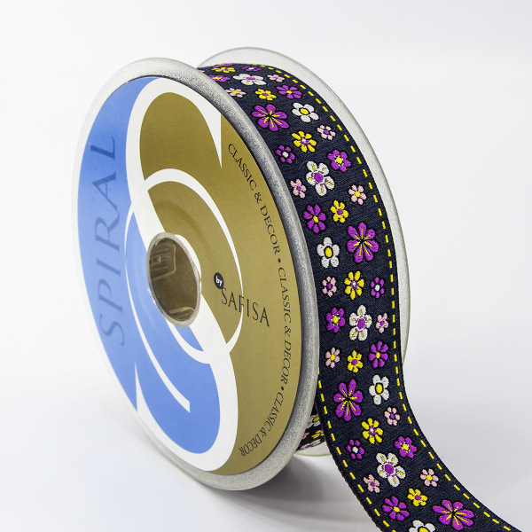 Лента жаккард SAFISA, 33 мм, 15 м, цвет 03. Арт 9164-33мм-03            