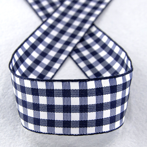 Лента с рисунком клетка SAFISA, 25 мм, 25 м, цвет 15, темно-синий. Арт 469-25мм-15             