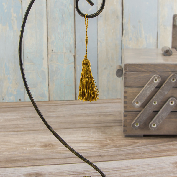 Кисть декоративная на шнуре, длина 60 мм, цвет ярко-коричневый. Арт KY - 03-col.PE - 16/35