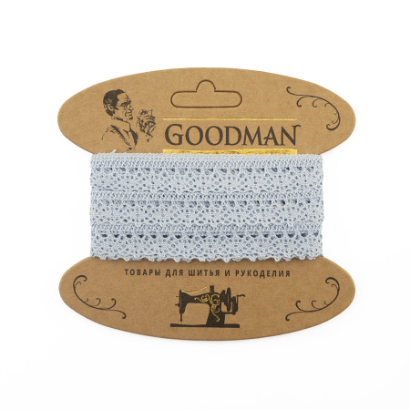 Кружево плетеное, 10 мм, цвет темно-синий, 100% хлопок, 5 м. Арт K-5001-267