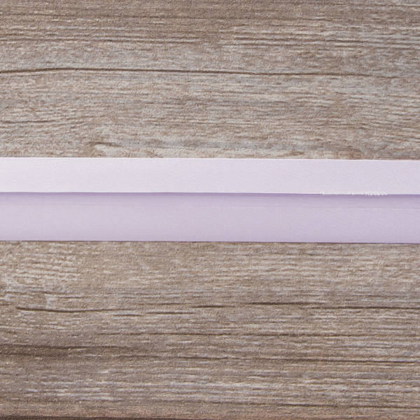 Косая бейка атласная 30 мм, 25 м, цвет 141, бледно-сиреневый. Арт 6260-30мм-141            