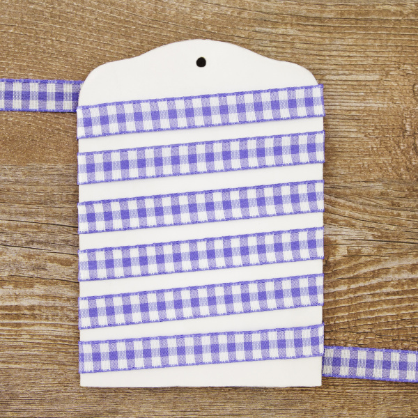 Лента с рисунком клетка SAFISA, 11 мм, 25 м, цвет 08, сиреневый. Арт 469-11мм-08             