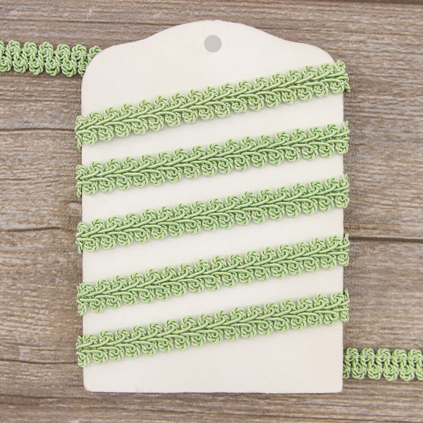 Тесьма PEGA декоративная тип шанель, цвет зеленый, 12 мм. Арт 844120512               