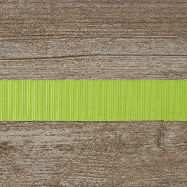 Лента репсовая SAFISA, 25 мм, 25 м, цвет 73 желто-зеленый. Арт 350-25мм-73