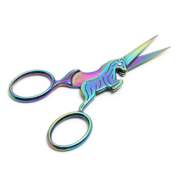 Ножницы для вышивания "Единорожки", 100 мм, набор 18 шт. в картонном прикассовом стенде. Арт B4717