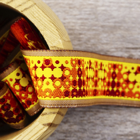 Лента жаккард SAFISA, 25 мм, 15 м, цвет 04. Арт 9105-25мм-04