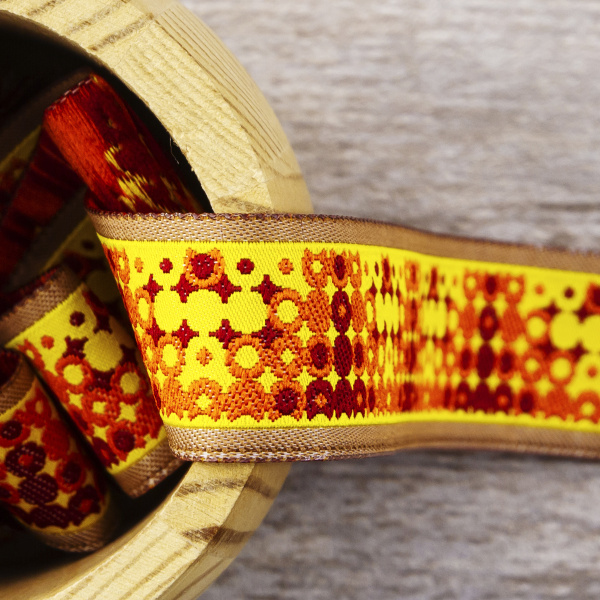 Лента жаккард SAFISA, 25 мм, 15 м, цвет 04. Арт 9105-25мм-04