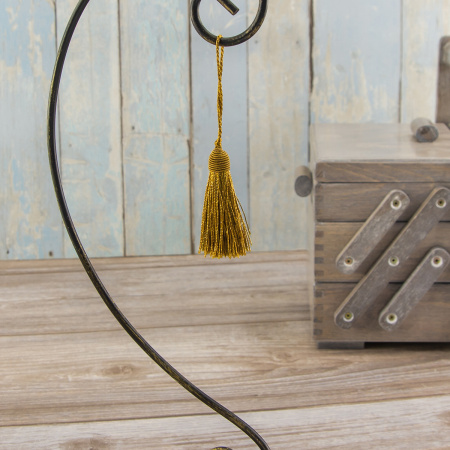 Кисть декоративная на шнуре, длина 60 мм, цвет ярко-коричневый. Арт KY - 03-col.PE - 16/35