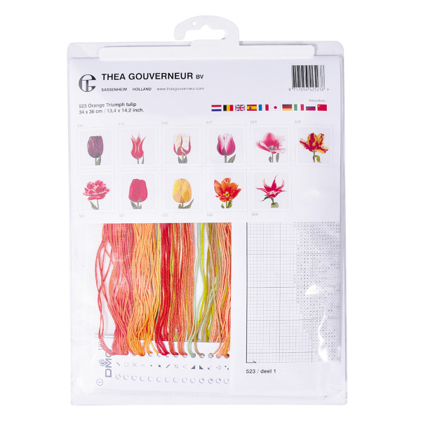 Набор для вышивания "Оранжевый тюльпан Триумф", канва аида 18 ct. Арт 523A                    