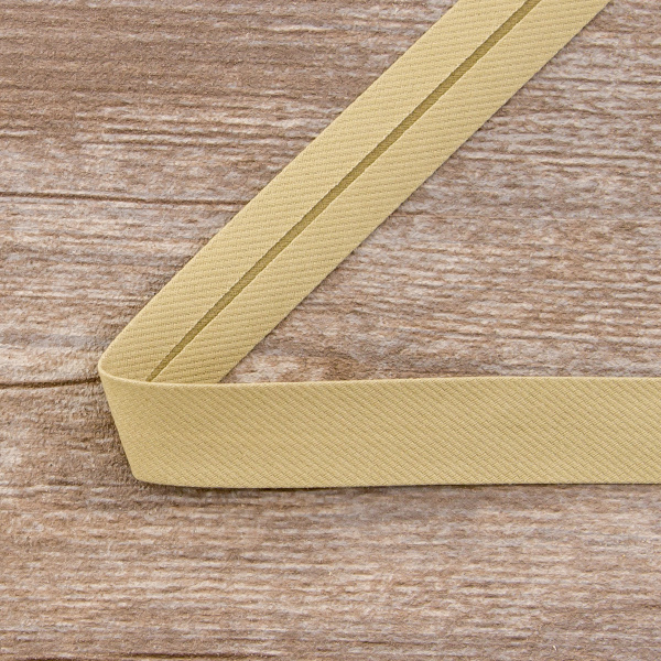 Косая бейка хлопок/полиэстер, 20 мм, 20 м, цвет 21, Персиковый айвори. Арт 6470-20мм-21