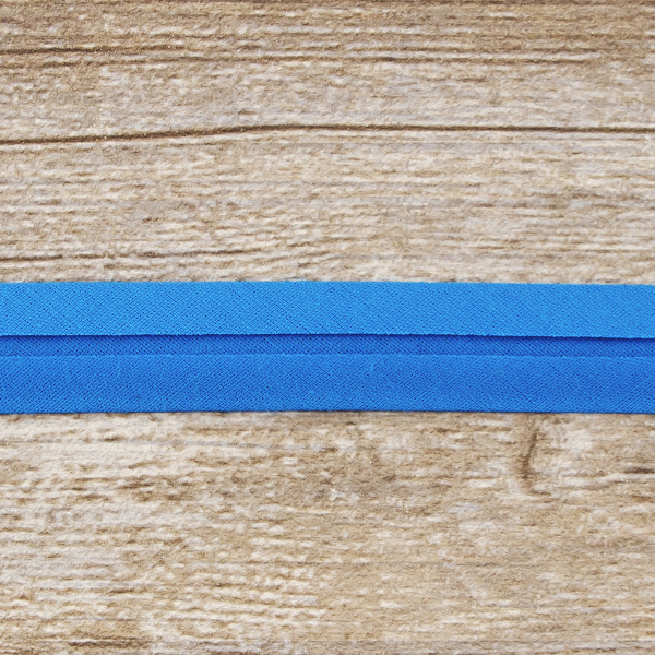 Косая бейка хлопок/полиэстер 20 мм, 25 м, цвет 16, сине-голубой. Арт 6120-20мм-16            