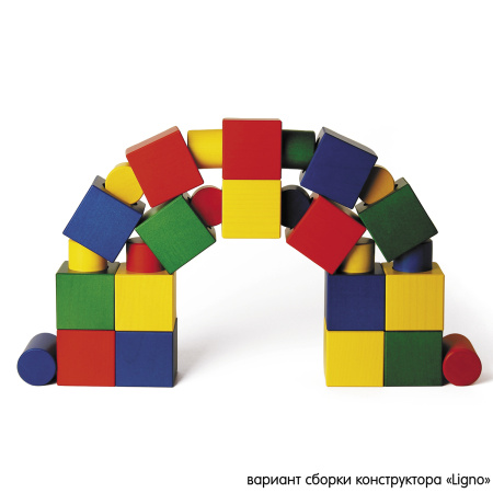 Конструктор детский дизайнерский NAEF BASIC "Ligno" 3+, натуральное дерево, 36 деталей. Арт 9408.6