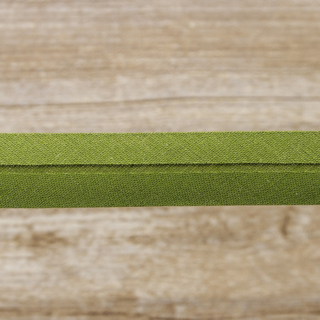 Косая бейка хлопок/полиэстер 20 мм, 25 м, цвет 26, хаки темный. Арт 6120-20мм-26            