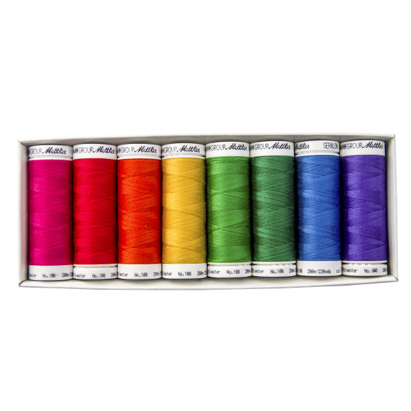 Набор с нитками Seralon  "Оттенки Лета" в подарочной упаковке, 8 катушек. Арт SE8SUMMER-KIT