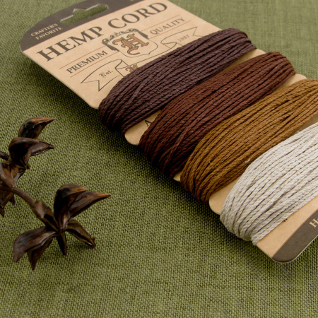Шнуры на блистере HEMPTIQUE #20 - 1 мм, 4 цвета по 9,1 м. Арт HC20SOB                 
