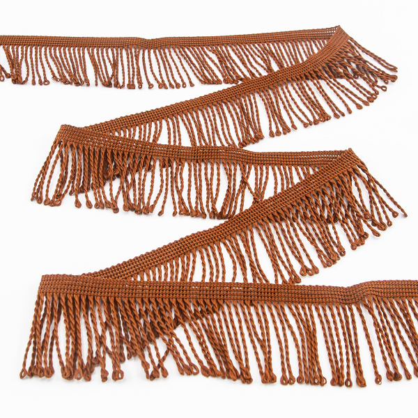 Бахрома витая, 60 мм, цвет коричневый. Арт PP-60 col.708