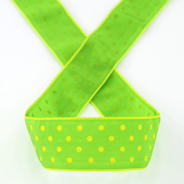 Лента с рисунком SAFISA, 25 мм, 15 м, цвет 62, майская зелень. Арт 25314-25мм-62