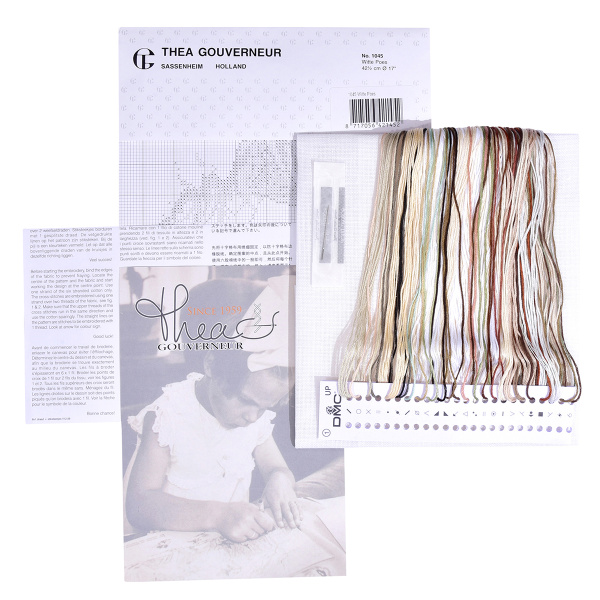 Набор для вышивания "Белый персидский кот", канва лён 32 ct. Арт 1045                    