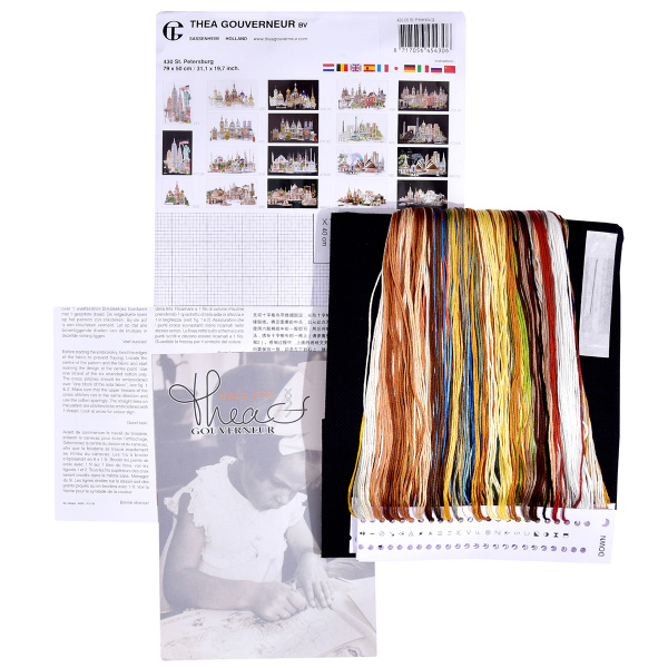 Набор для вышивания "Санкт-Петербург", канва аида черная 18 ct. Арт 430.05                  